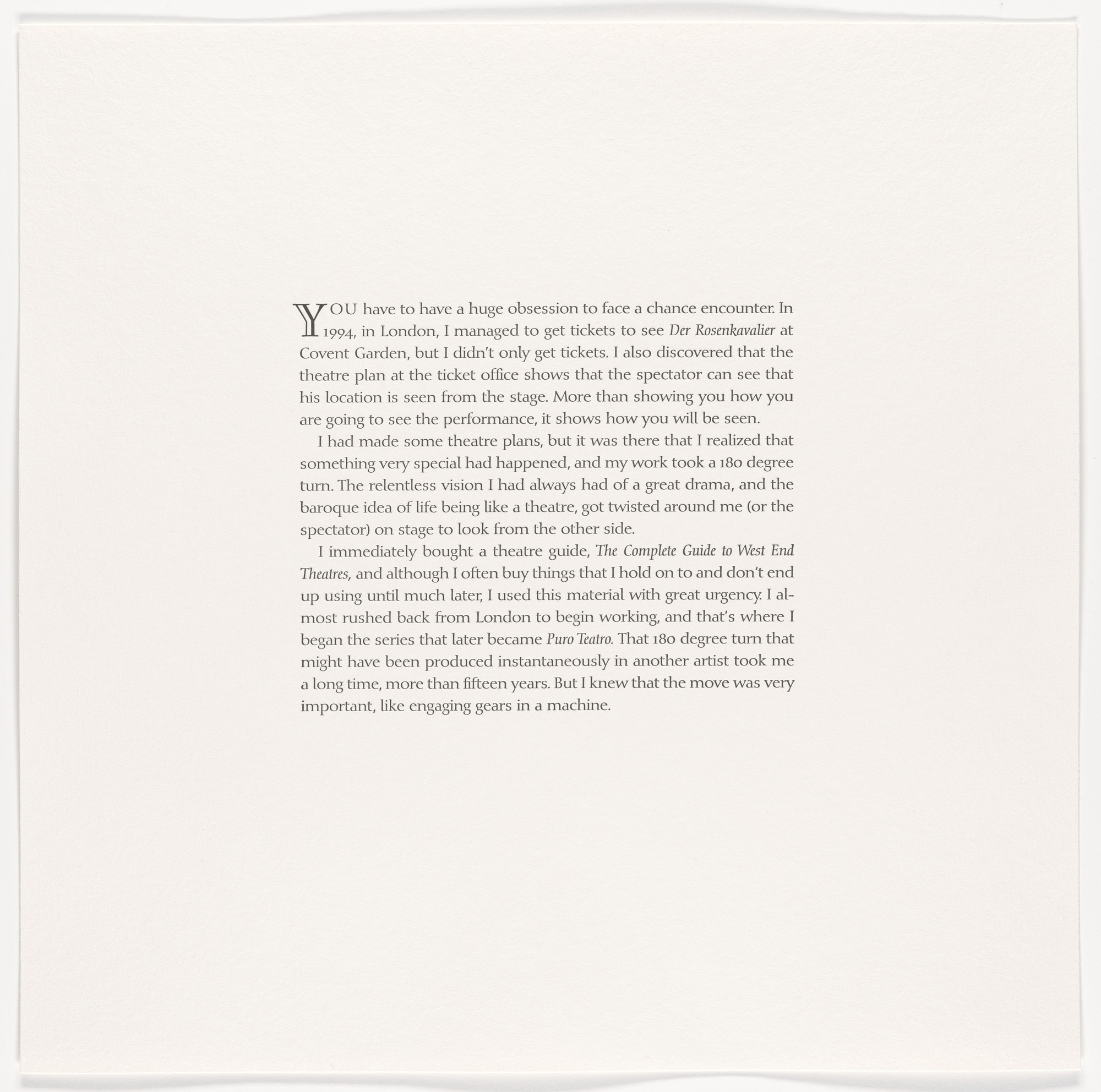 Guillermo Kuitca. Untitled from Puro Teatro (Pure Theater)