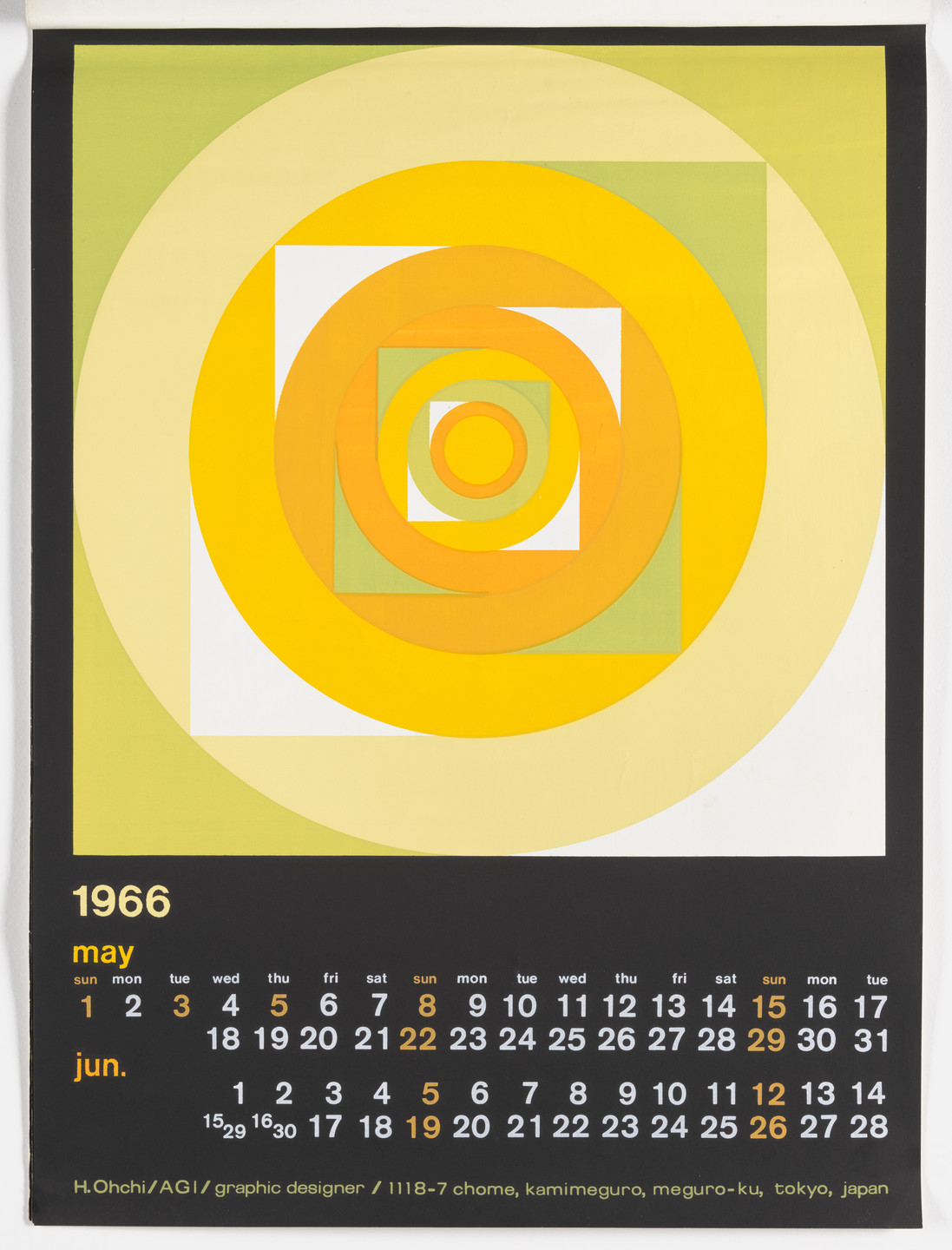 Hiroshi Ohchi. Enjoyable Colors wall calendar. 1966 | MoMA