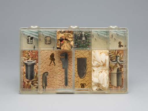 Untitled (Acrylic storage box and collage)