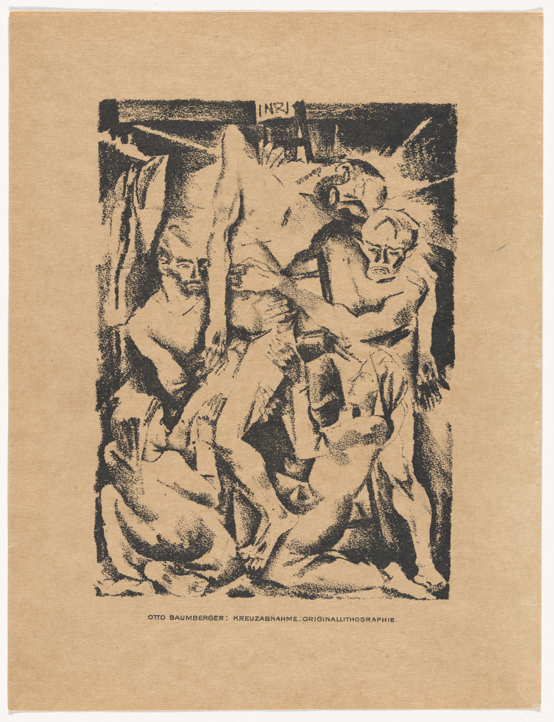 Otto Baumberger. Descent from the Cross (Kreuzabnahme) (plate, preceding p. 193) from the periodical Das Kunstblatt, vol. 2, no. 7 (Jul 1918). 1918