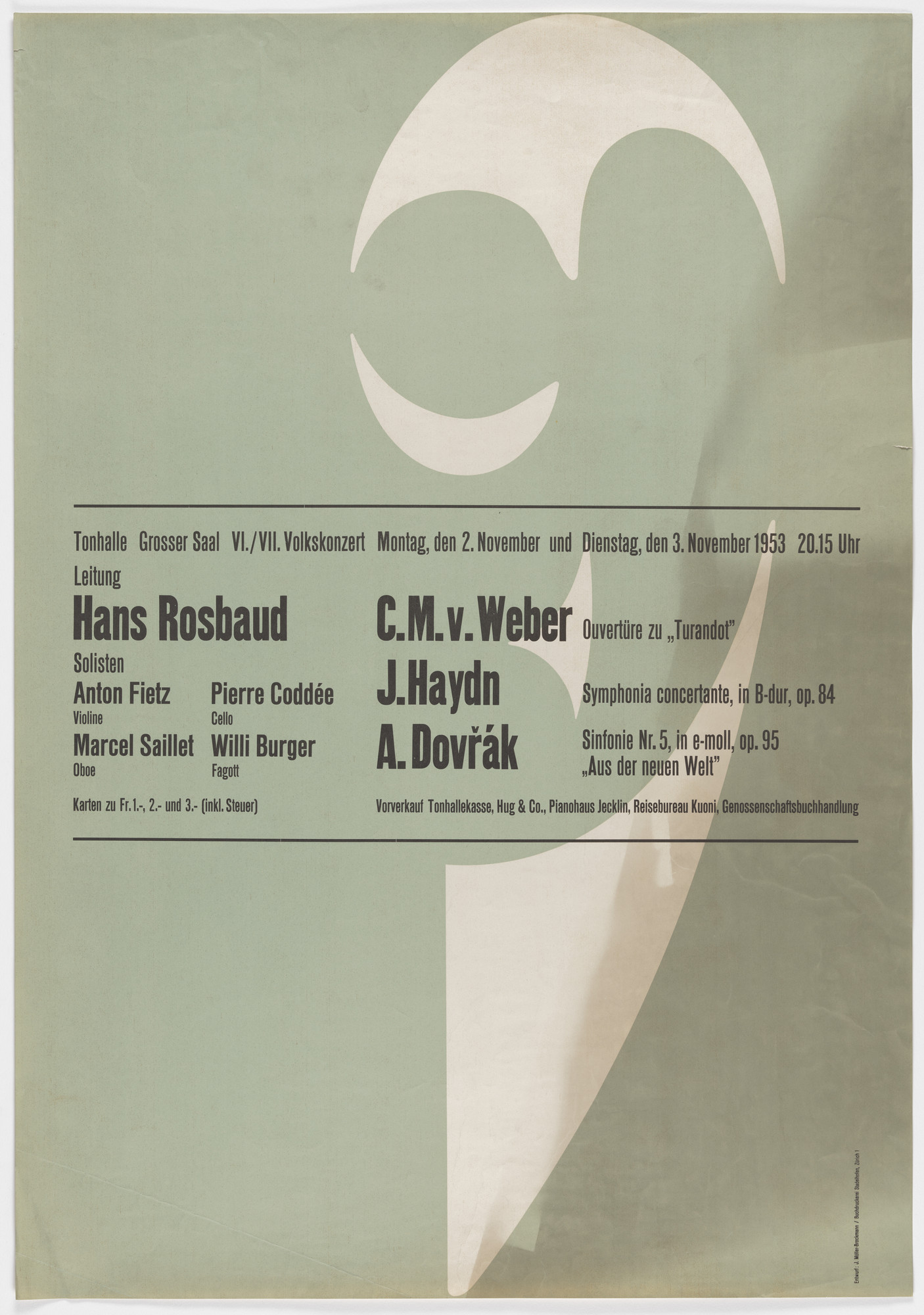 Josef Müller-Brockmann. Concert (Rosbaud, Gieseking). 1953 | MoMA