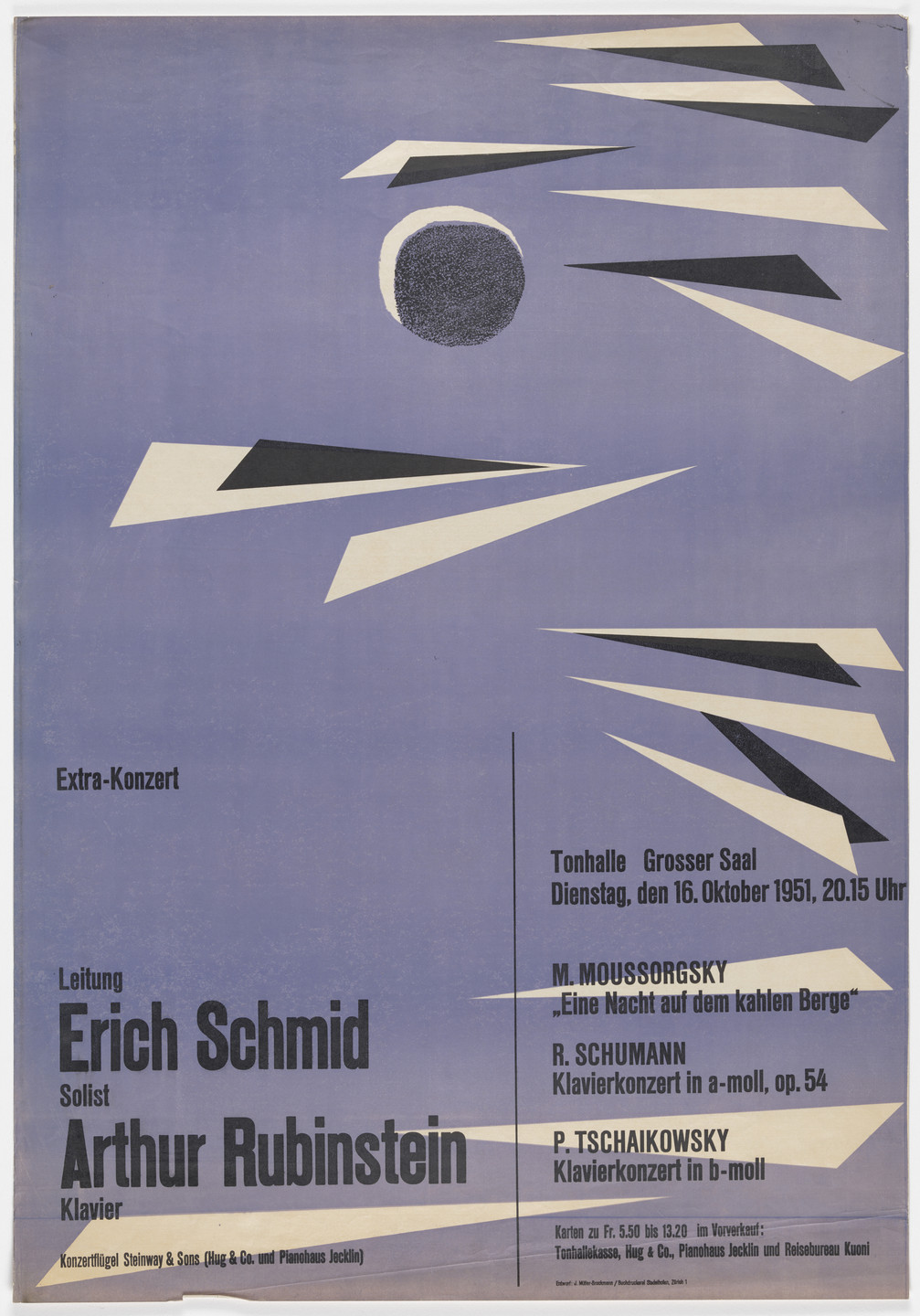 Josef Müller-Brockmann. Poster for a concert at Tonhalle Zürich