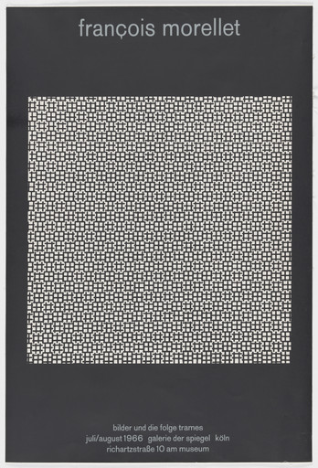 Poster for an exhibition of work by François Morellet at Galerie der Spiegel, Cologne