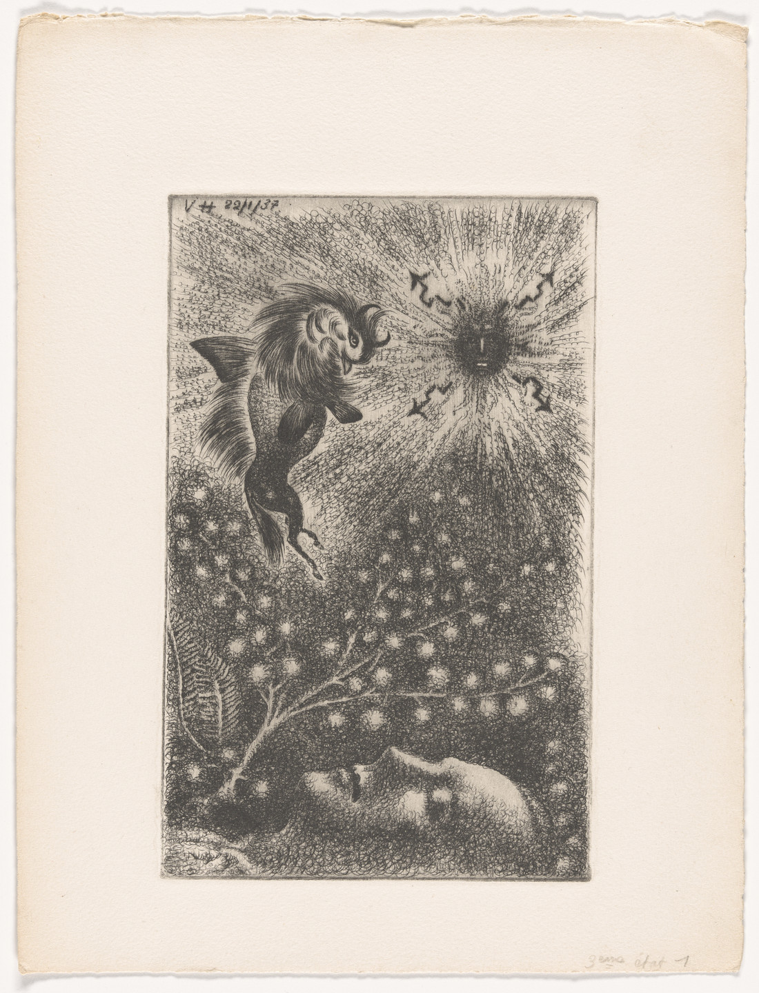 Valentine Hugo. Untitled from the illustrated book Les animaux et leurs hommes: Les hommes et leurs animaux by Paul Éluard. 1937