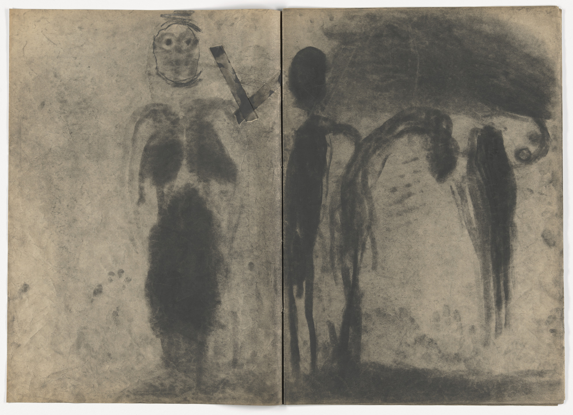 Miriam Cahn. Lesen im Staub, D.W.L. (Das Wilde Leben),. 1984