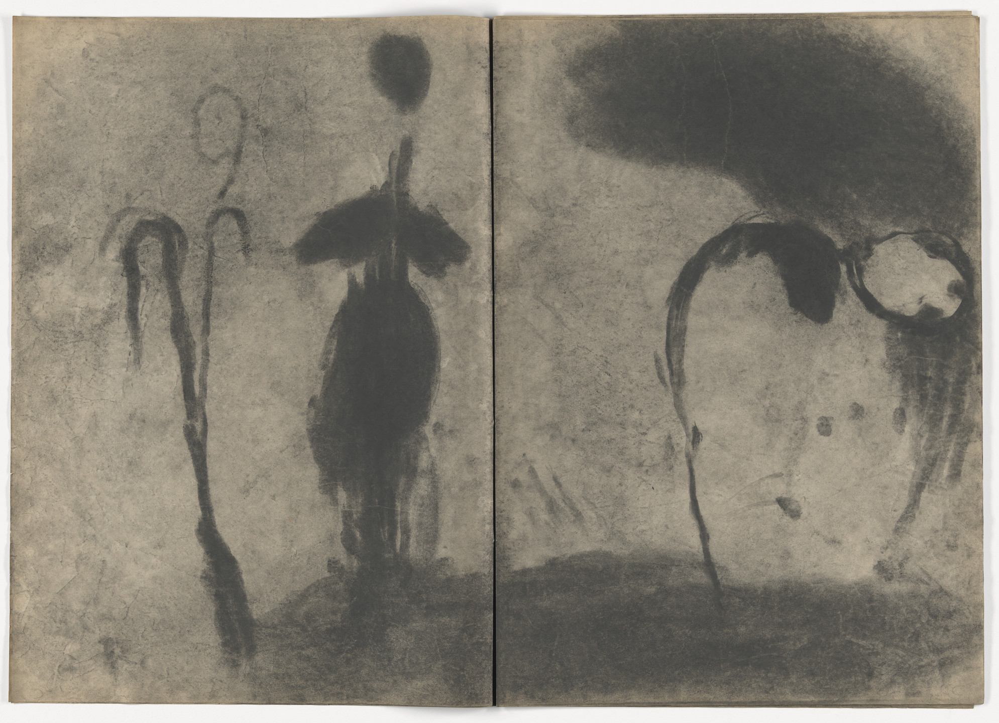 Miriam Cahn. Lesen im Staub, D.W.L. (Das Wilde Leben),. 1984