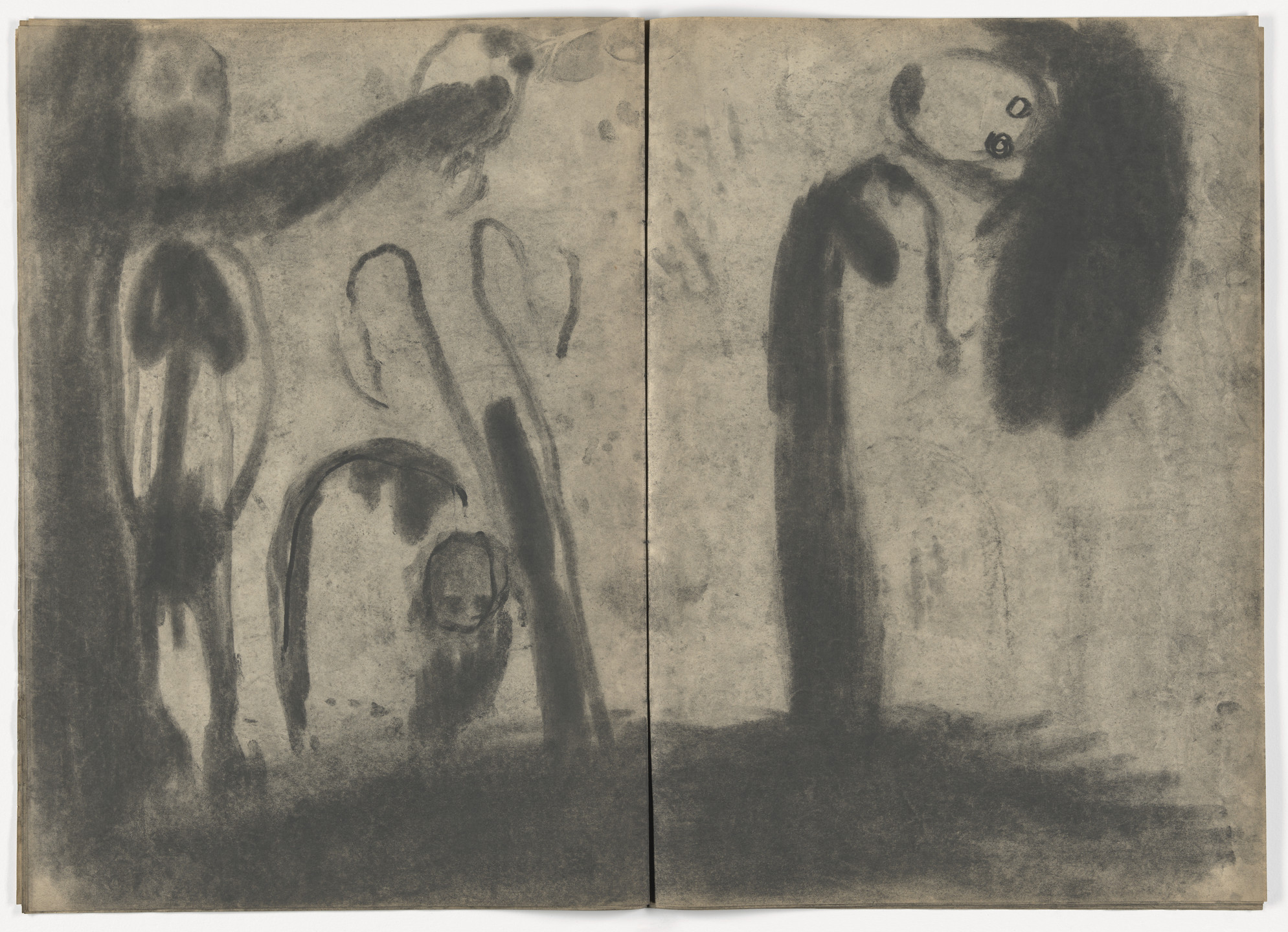 Miriam Cahn. Lesen im Staub, D.W.L. (Das Wilde Leben),. 1984