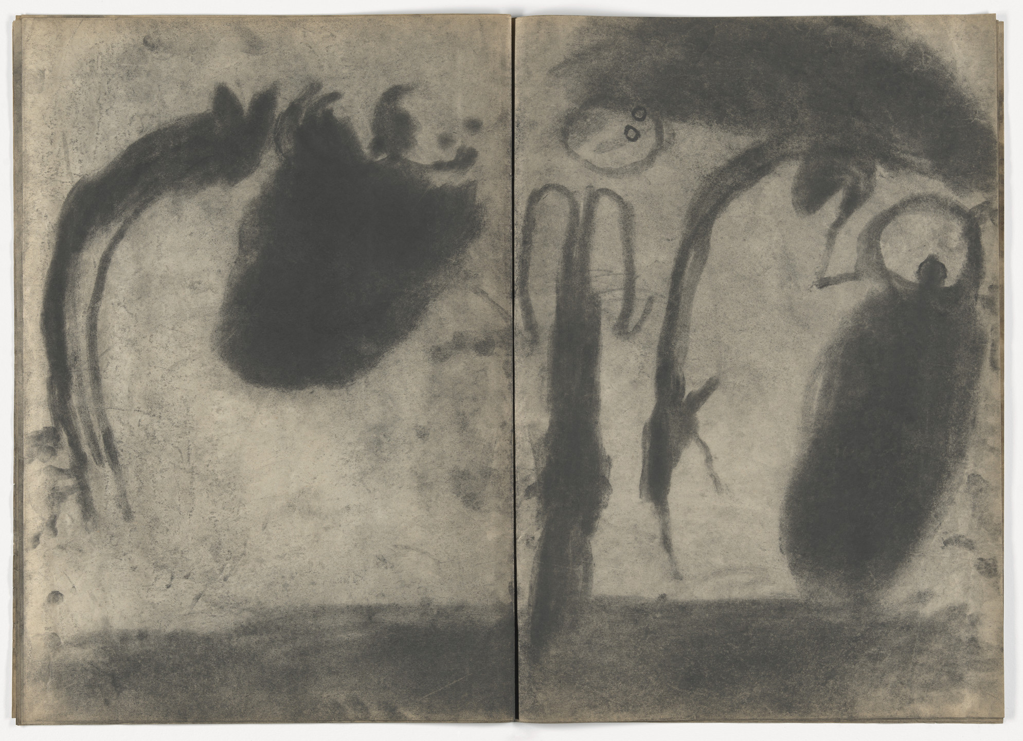 Miriam Cahn. Lesen im Staub, D.W.L. (Das Wilde Leben),. 1984