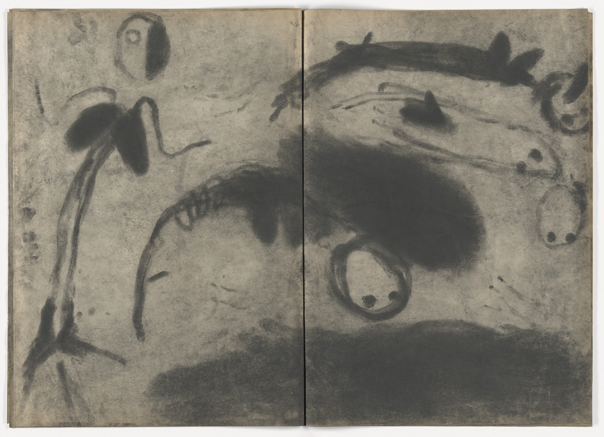 Miriam Cahn. Lesen im Staub, D.W.L. (Das Wilde Leben),. 1984