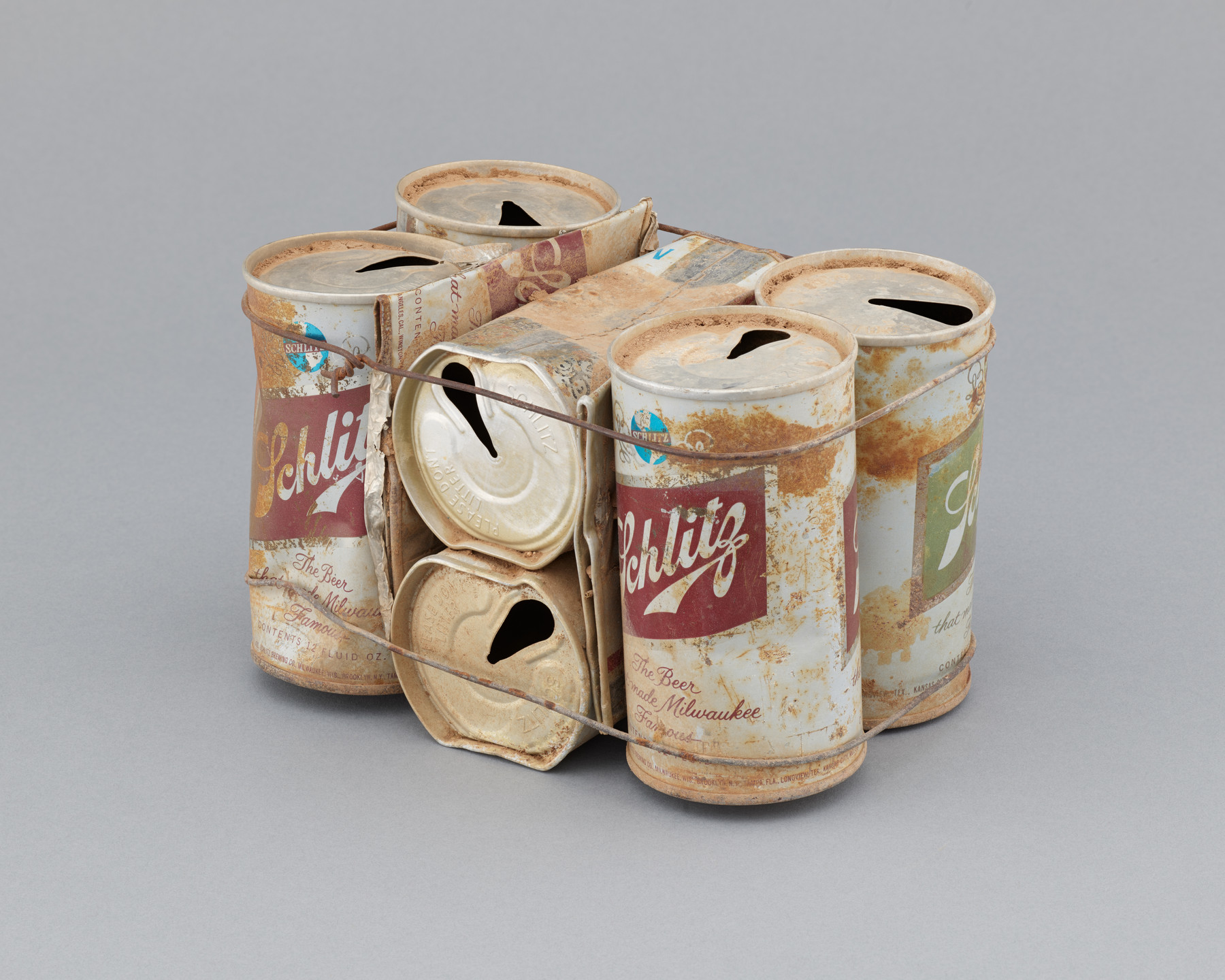 Michael E. Reynolds. Building Block of Empty Cans (Schlitz). c. 1971