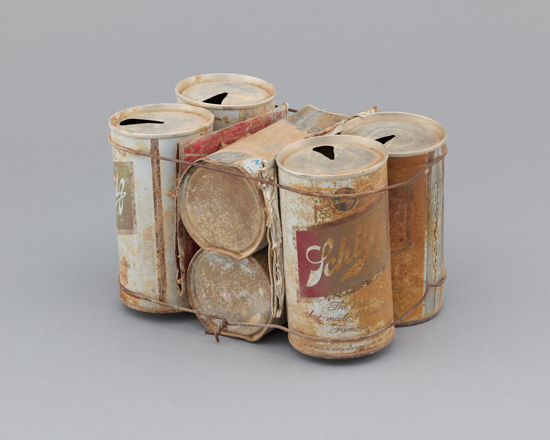 Michael E. Reynolds. Building Block of Empty Cans (Schlitz). c. 1971