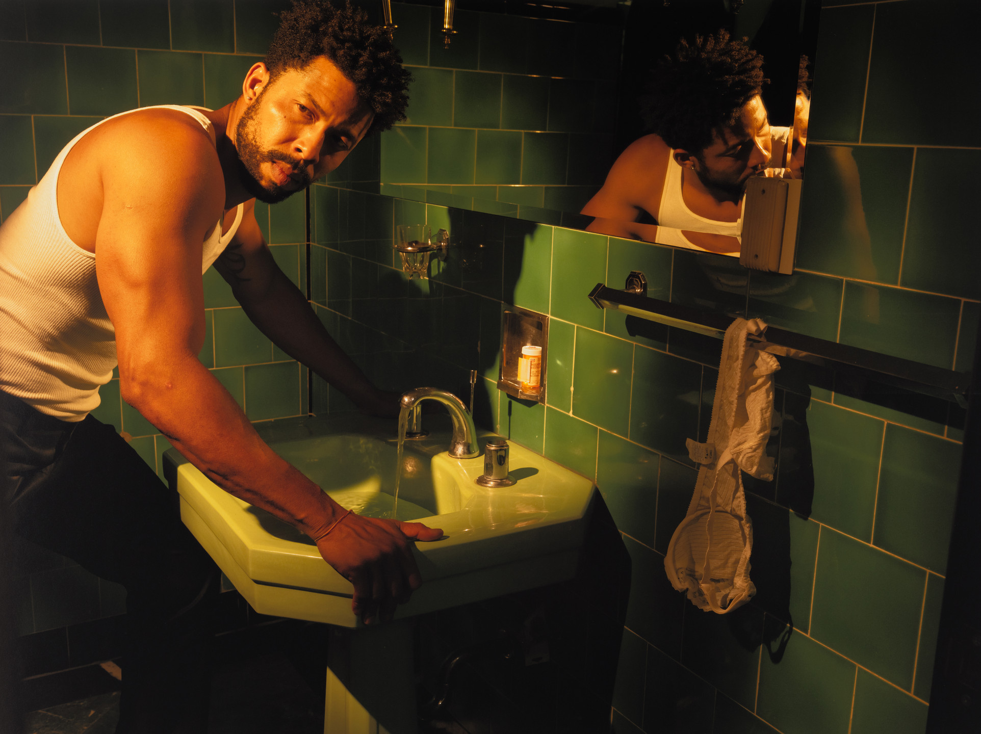 Tania Franco Klein. Green Bathroom, Person (Subject #2). 2022
