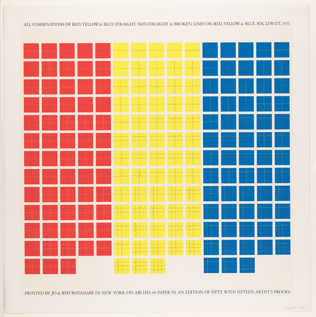 All Combinations of Red, Yellow & Blue Straight, Not-Straight & Broken Lines on Red, Yellow & Blue