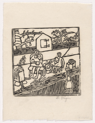 Untitled from 10 Original Woodcuts Signed by the Popular Painters of Haiti (10 Gravures Originales signées par les peintres populaires d'Haiti)