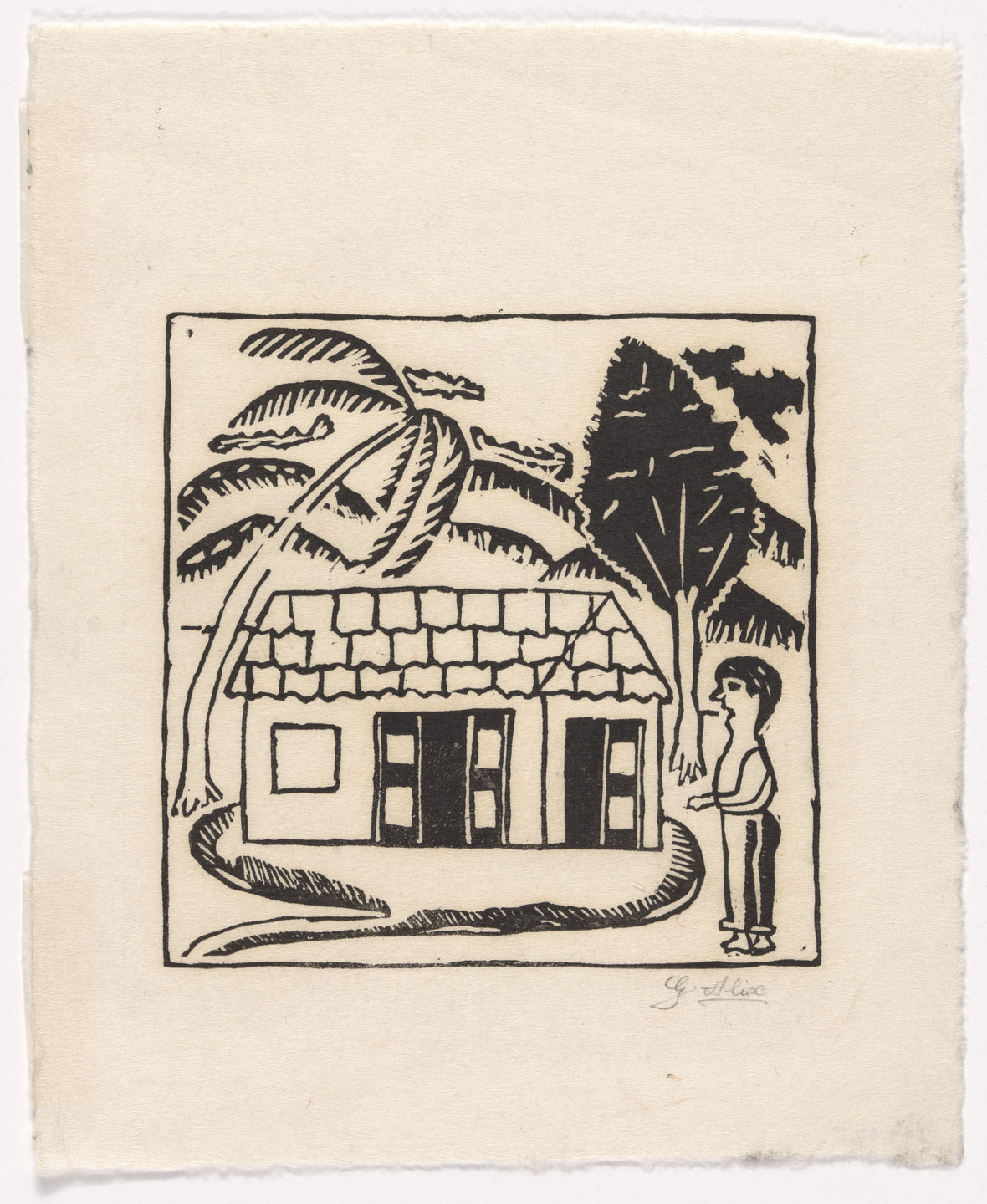Gabriel Alix. Untitled from 10 Original Woodcuts Signed by the Popular Painters of Haiti (10 Gravures Originales signées par les peintres populaires d&#39;Haiti). 1947