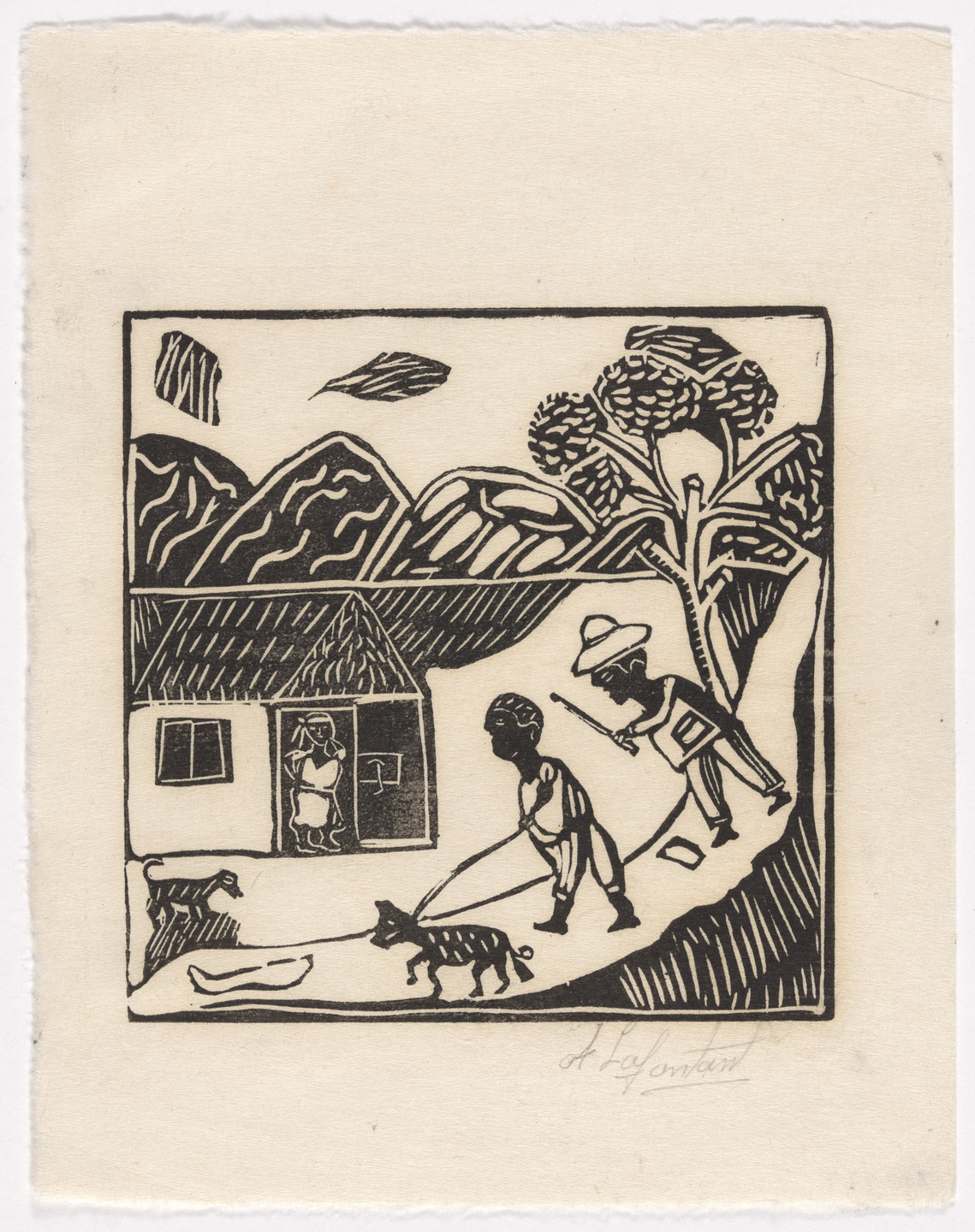 Arnold Lafontant. Untitled from 10 Original Woodcuts Signed by the Popular Painters of Haiti (10 Gravures Originales signées par les peintres populaires d&#39;Haiti). 1947
