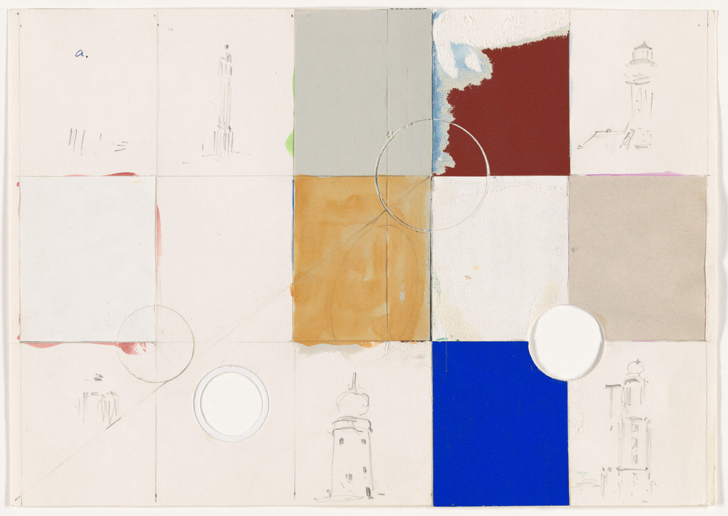 Untitled (Blue, Gold, White Squares)