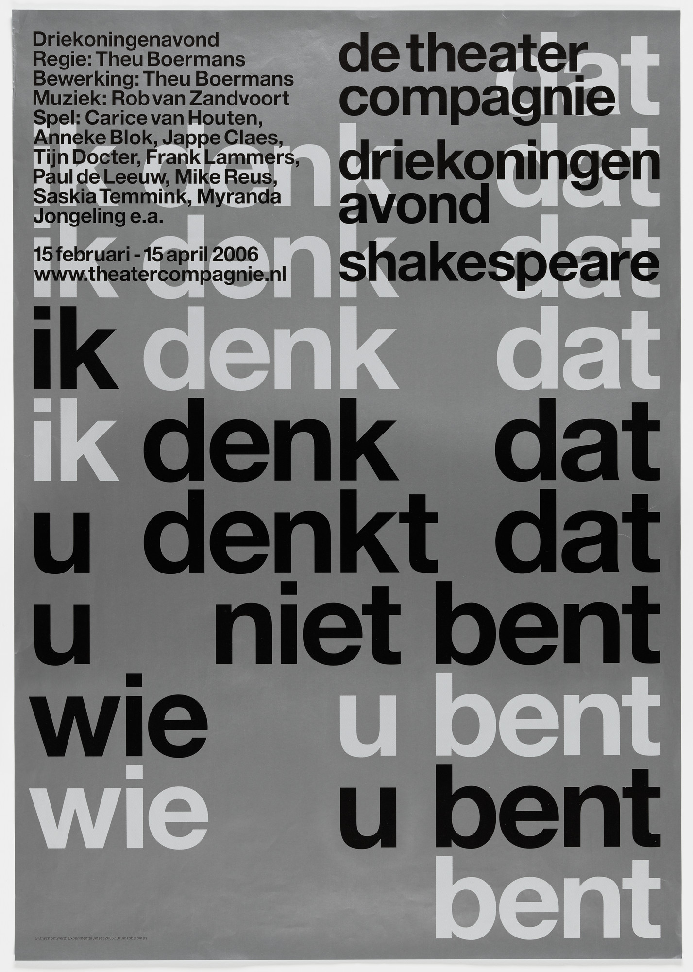 Experimental Jetset. De Theatercompagnie Driekoningenavond