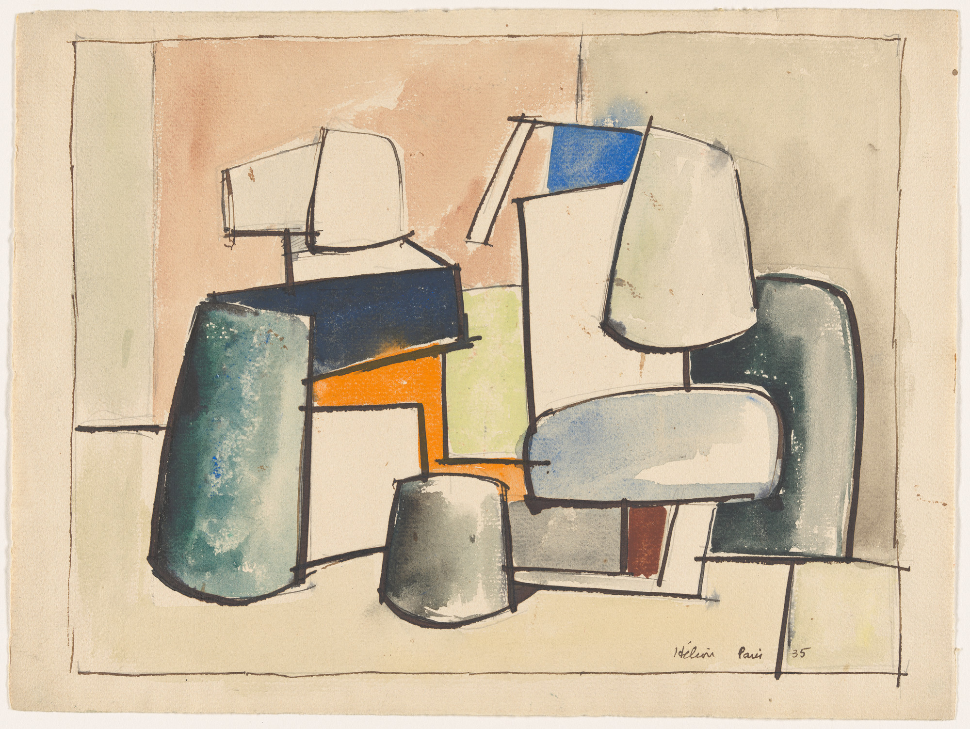 Helion、Abstract Composition、希少画集画 Abstract Composition', Jean Hélion, 1934 | Tate