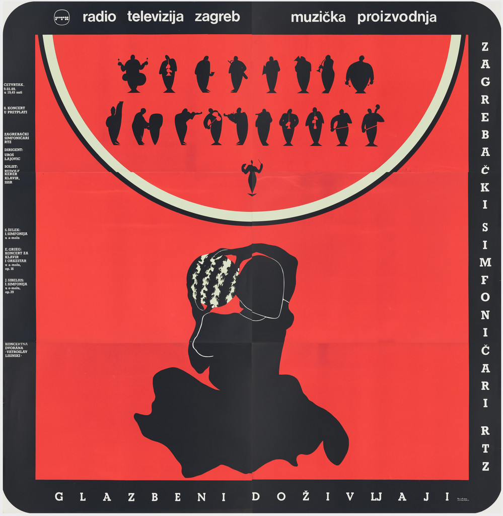 Musical Experiences - 8th Concert: Zagreb Symphony Orchestra (Poster for Radio-televizija Zagreb [Radio-Television Zagreb])