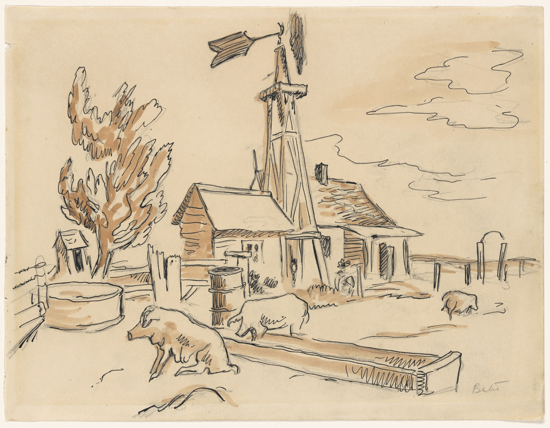 Thomas Hart Benton. Study for Homestead. 1928-1930
