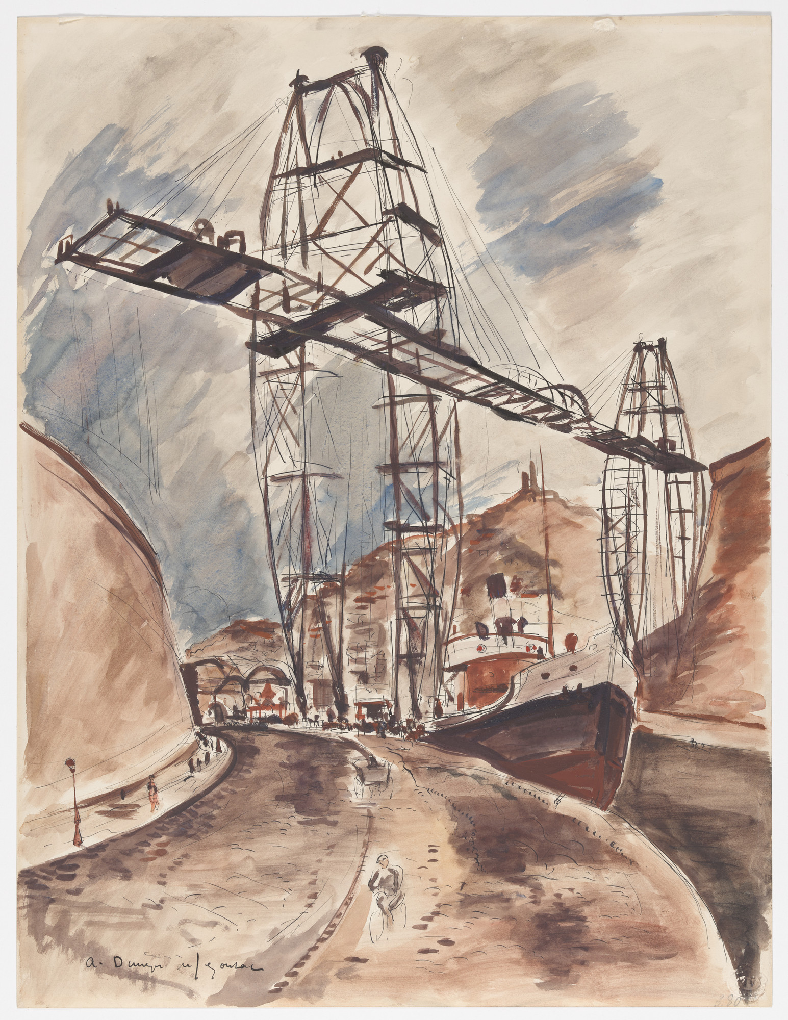 André Dunoyer de Segonzac. Road and Crane. n.d. | MoMA