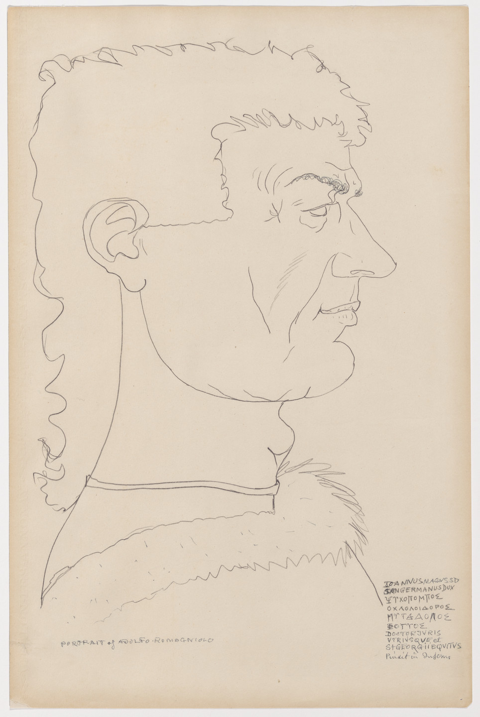 John D. Graham. Portrait of Adolfo Romagniolo. 1944