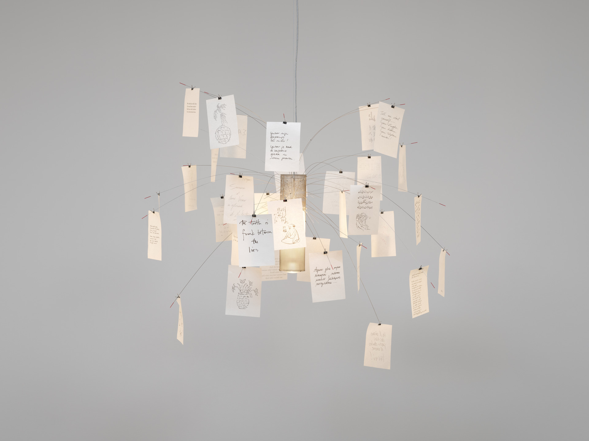 Ingo Maurer. Zettel&#39;z Hanging Lamp. 1997