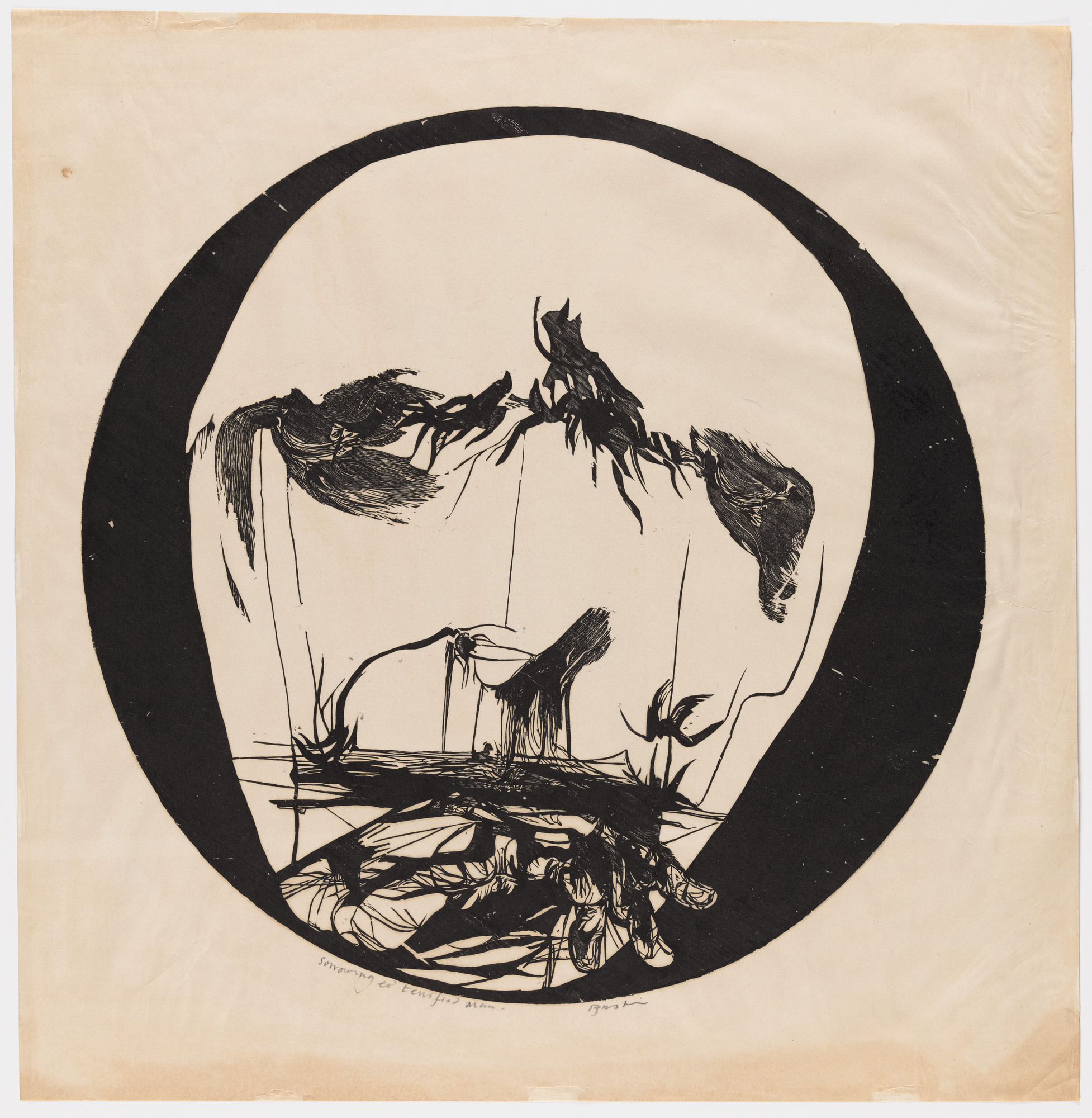 Leonard Baskin. Sorrrowing and Terrified Man