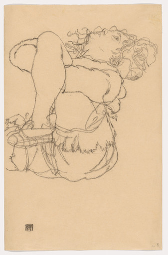 Egon Schiele. Woman with Slipper (Frau mit Hausschuh). 1917