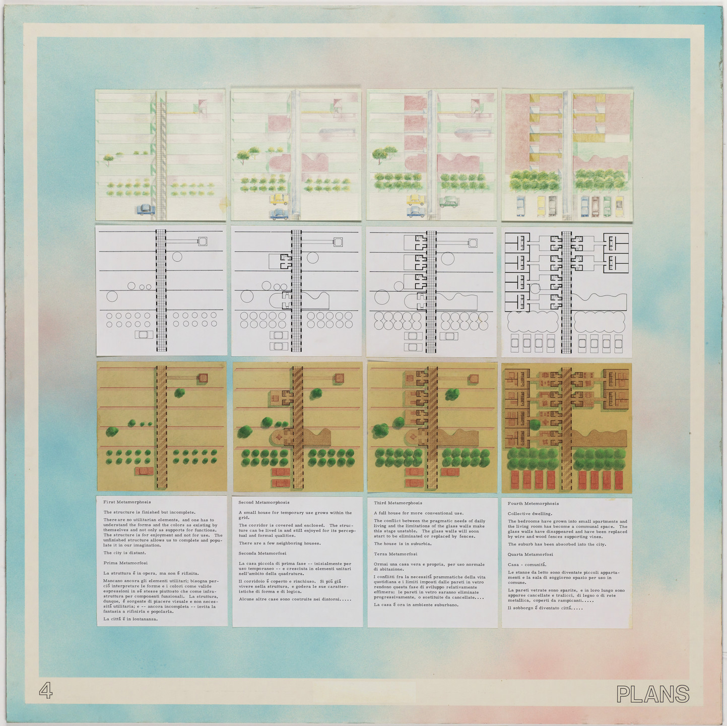 Cesar Pelli. House for Venice Biennale, project, Venice, Italy, Plans. 1976