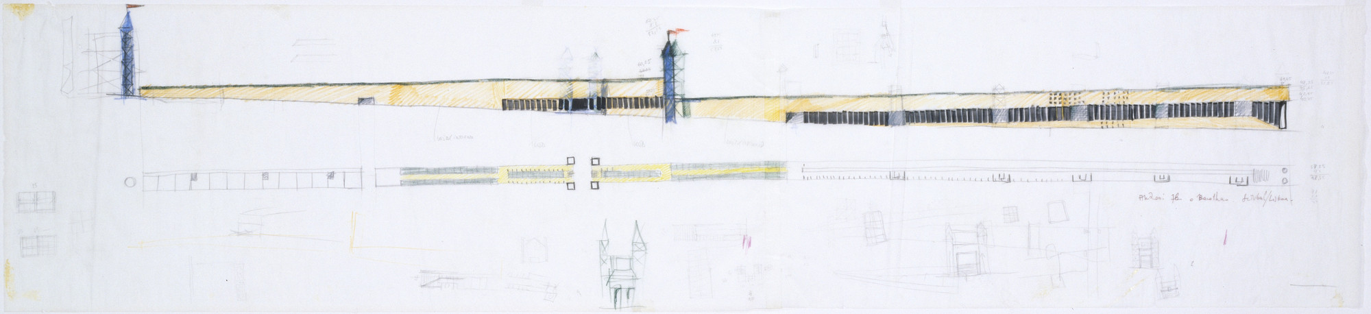Aldo Rossi, J. da Nobrega, J. Charters. Housing Project, Setubal, Portugal (Elevation). 1976