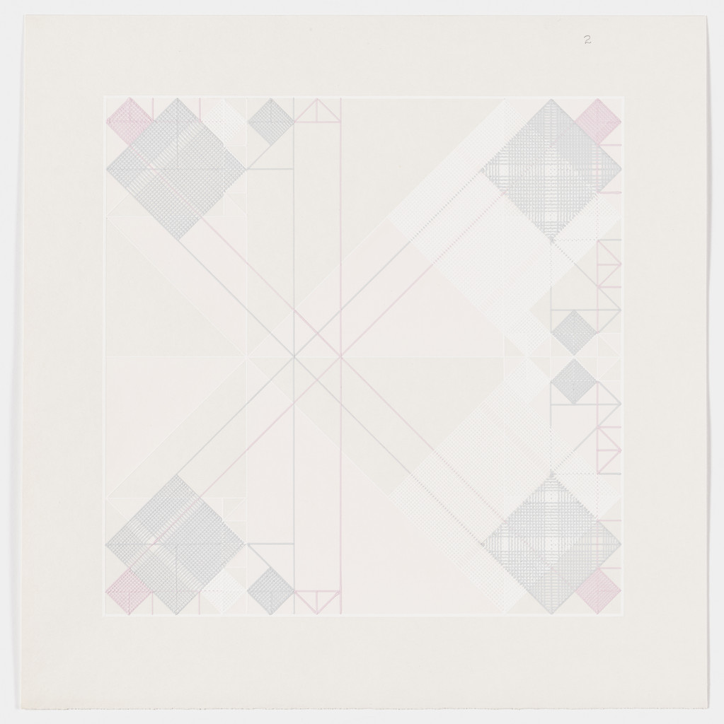 Untitled (pink, gray and white lines)