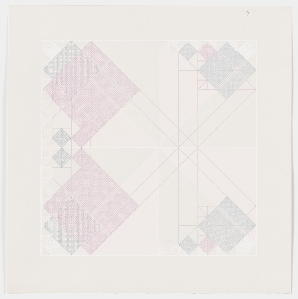 Untitled (pink, gray and white lines)