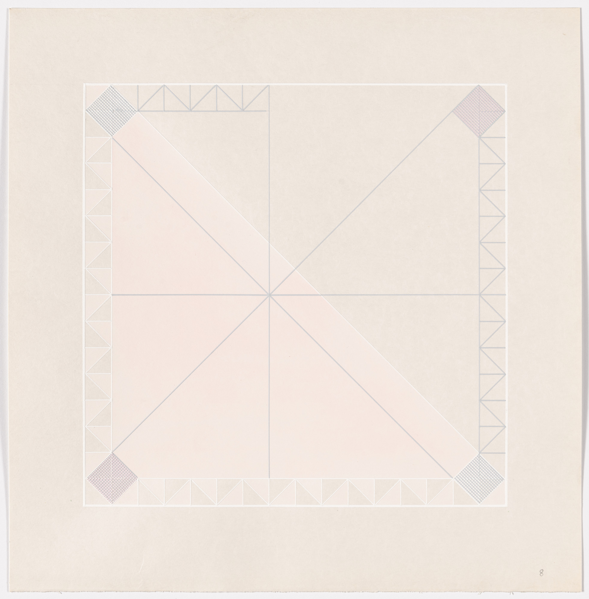 Lauretta Vinciarelli. Variations and Interferences of 3 Non-Homogenous Grids in a 32 x 32 cm Square