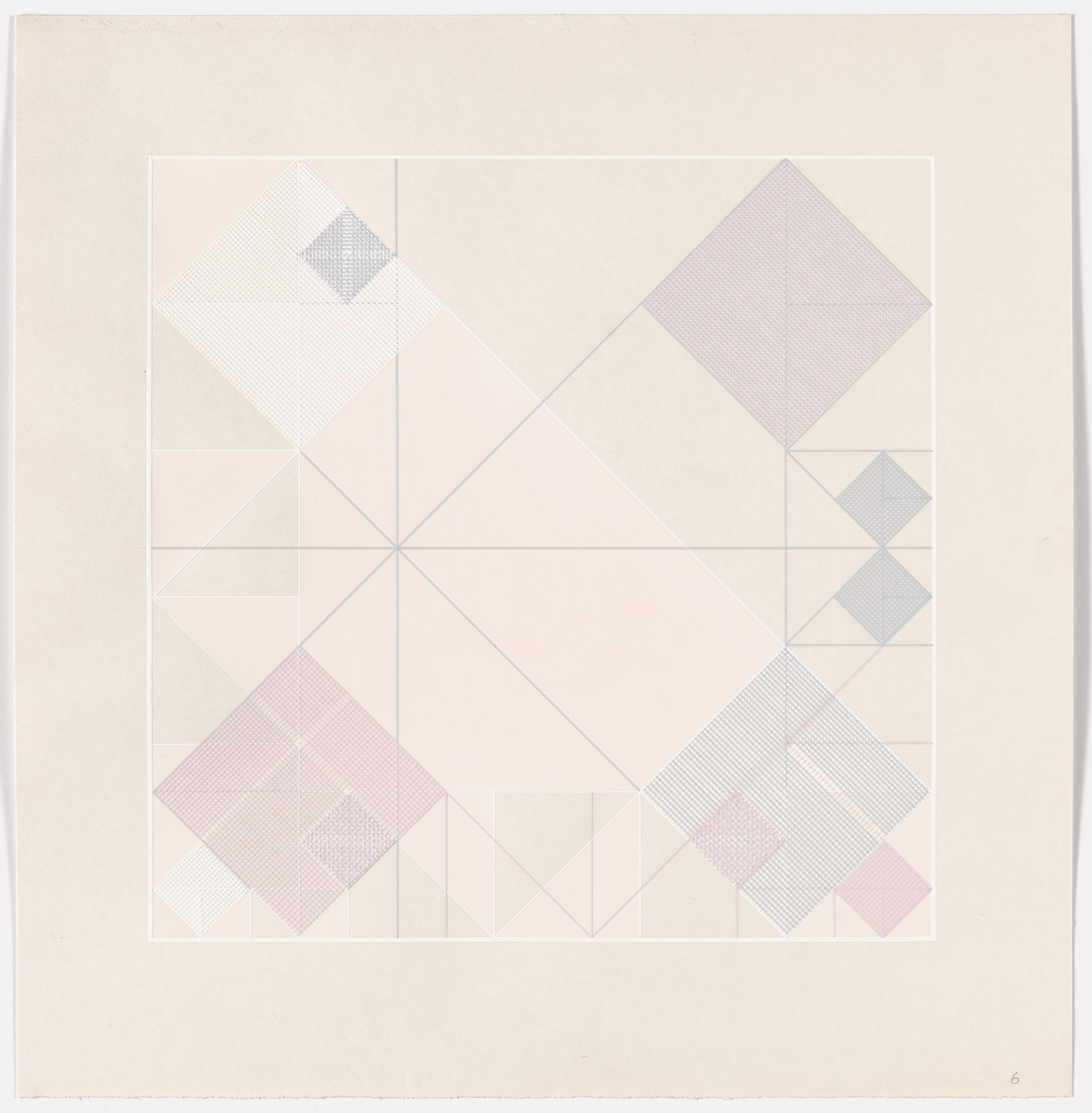 Lauretta Vinciarelli. Variations and Interferences of 3 Non-Homogenous Grids in a 32 x 32 cm Square