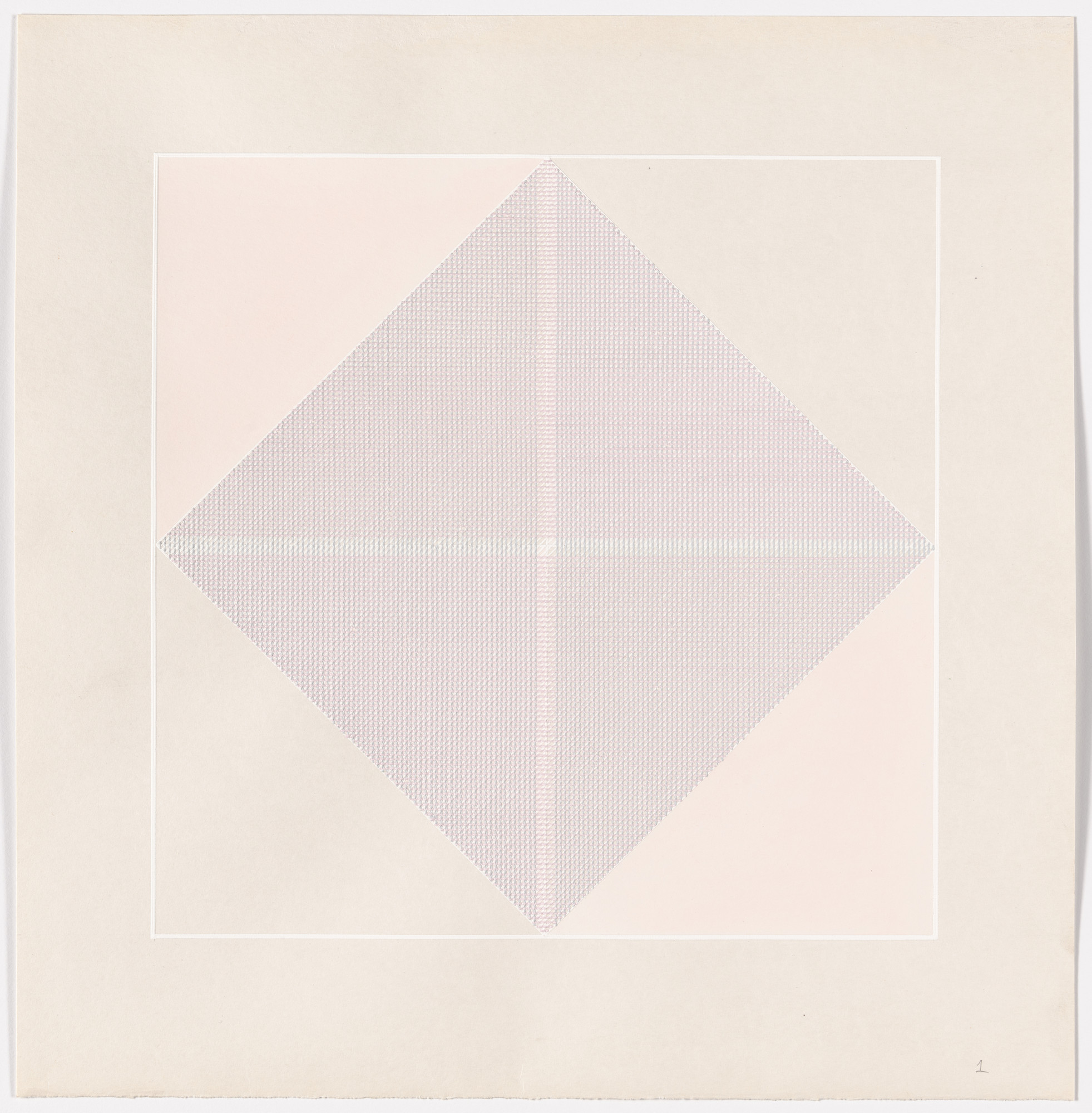Lauretta Vinciarelli. Variations and Interferences of 3 Non-Homogenous Grids in a 32 x 32 cm Square
