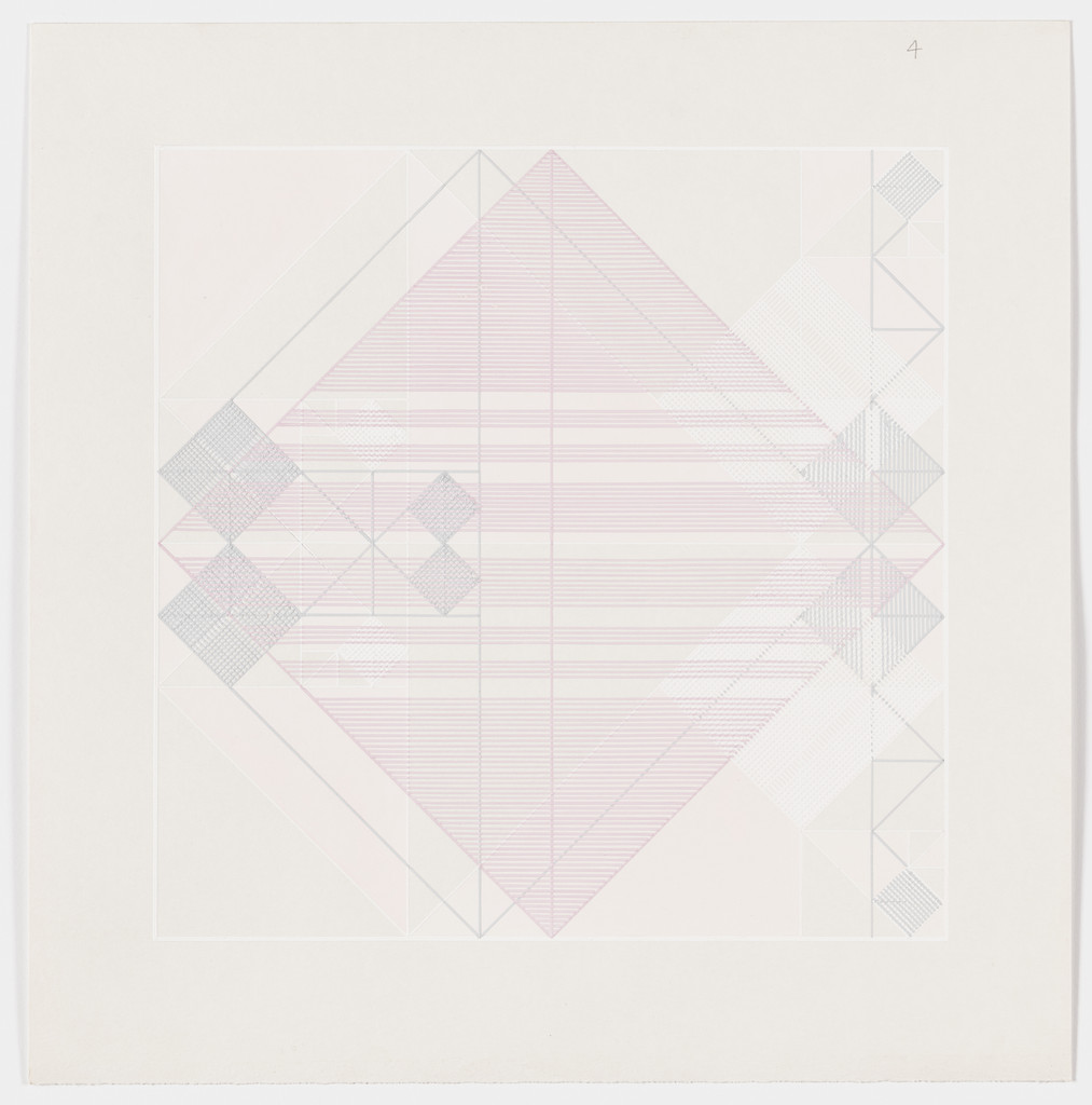Untitled (pink, gray and white lines)