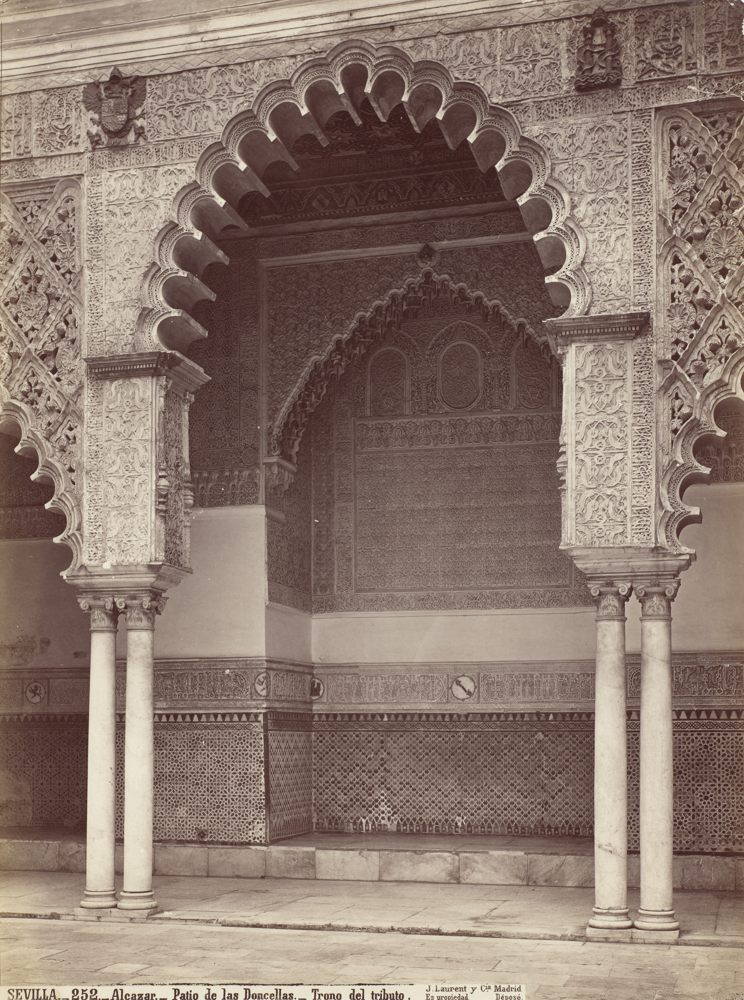 J. Laurent. Tribute Throne, Courtyard of the Maidens, Alcazar