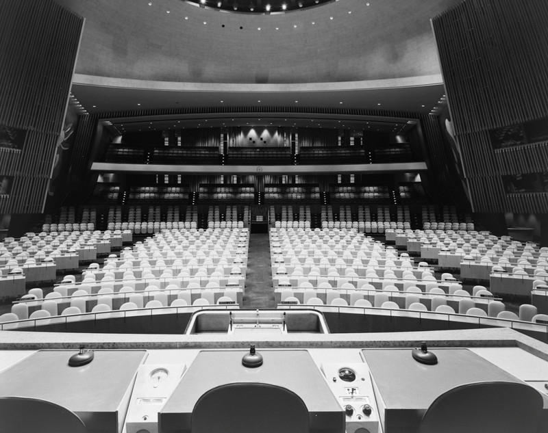 Wallace K. Harrison, Max Abramovitz, Oscar Niemeyer, Le Corbusier (Charles-Édouard Jeanneret), United Nations Headquarters Board of Design, Ezra Stoller. United Nations Headquarters, New York, NY. 1953