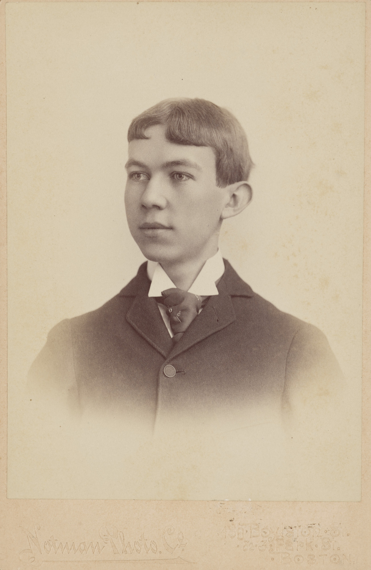 Notman Photo Company, Boston. Portrait of a young man