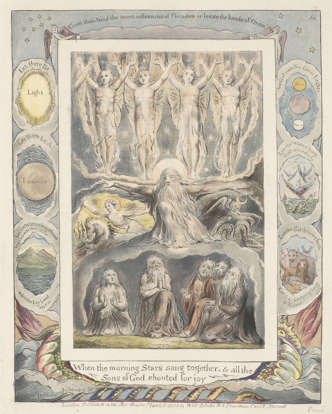 William Blake. When the Morning Stars Sang Together from The Book of Job. 1825