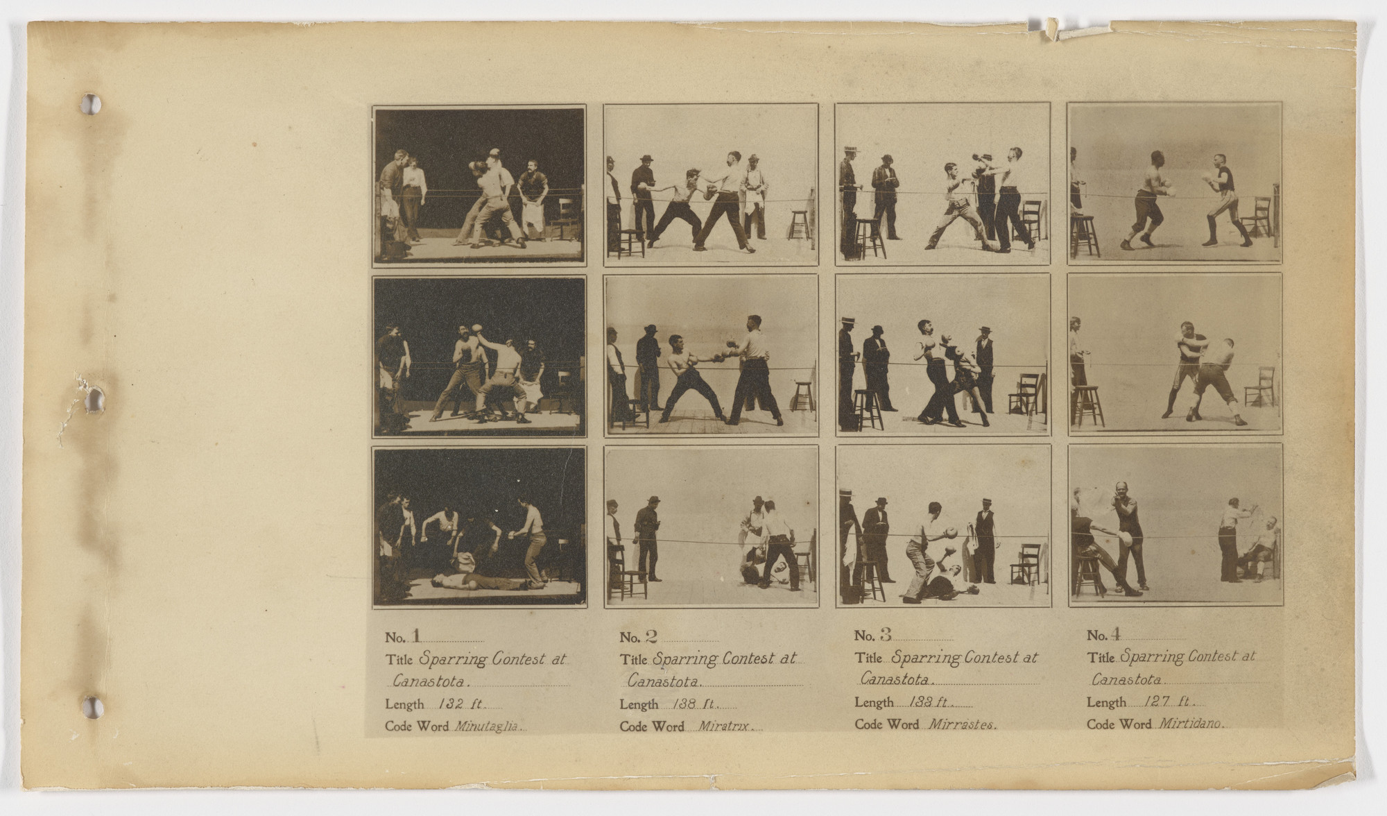 American Mutoscope and Biograph Company. 1. The Sparring Contest at Canastota. 2. The Sparring Contest at Canastota. 3. The Sparring Contest at Canastota. 4. The Sparring Contest at Canastota..