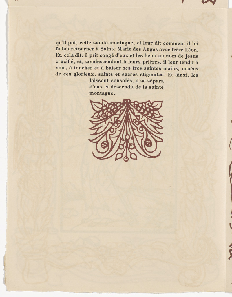 Tailpiece (page 354) from Les Petites Fleurs de St. François (The Little Flowers of St. Francis)