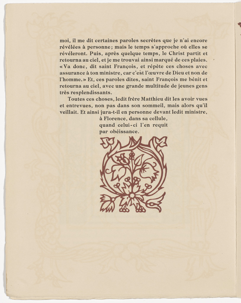 Tailpiece (page 390) from Les Petites Fleurs de St. François (The Little Flowers of St. Francis)