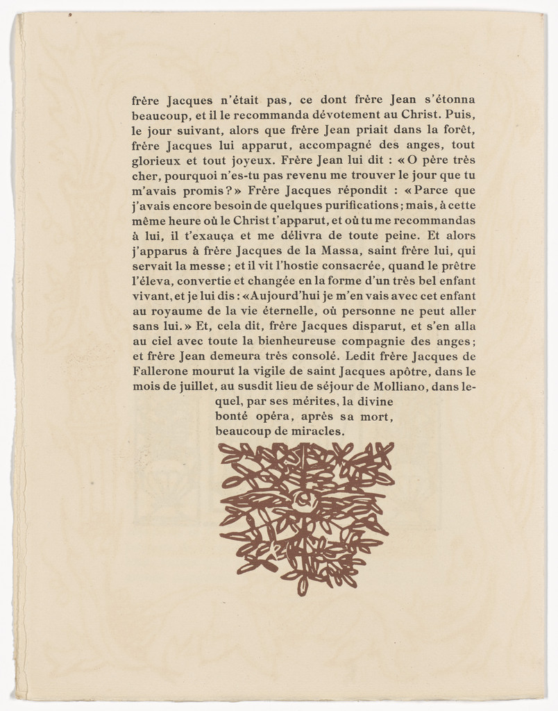 Tailpiece (page 288) from Les Petites Fleurs de St. François (The Little Flowers of St. Francis)