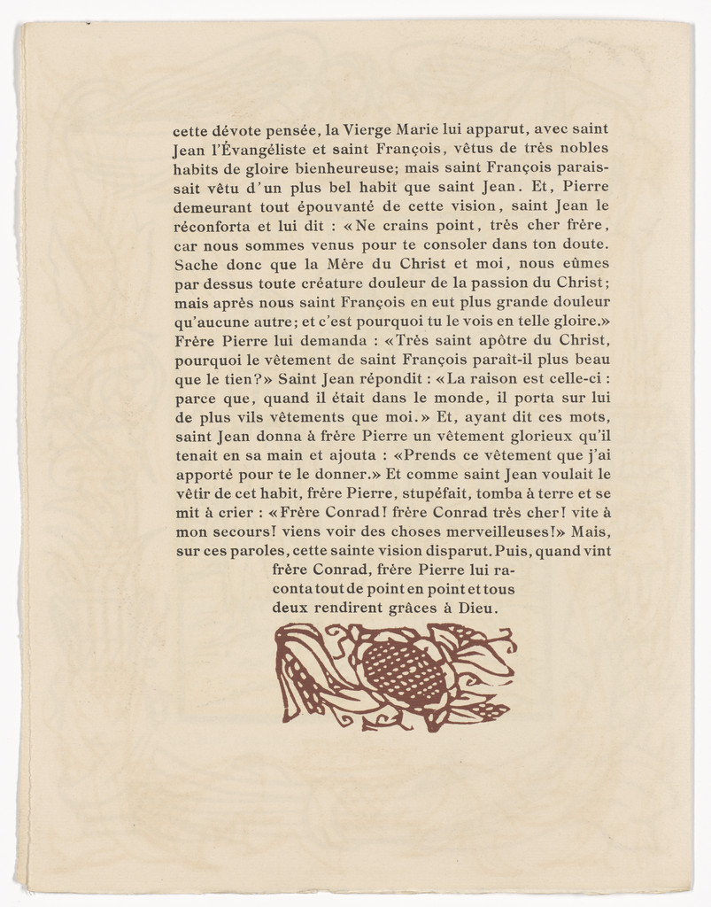 Tailpiece (page 240) from Les Petites Fleurs de St. François (The Little Flowers of St. Francis)