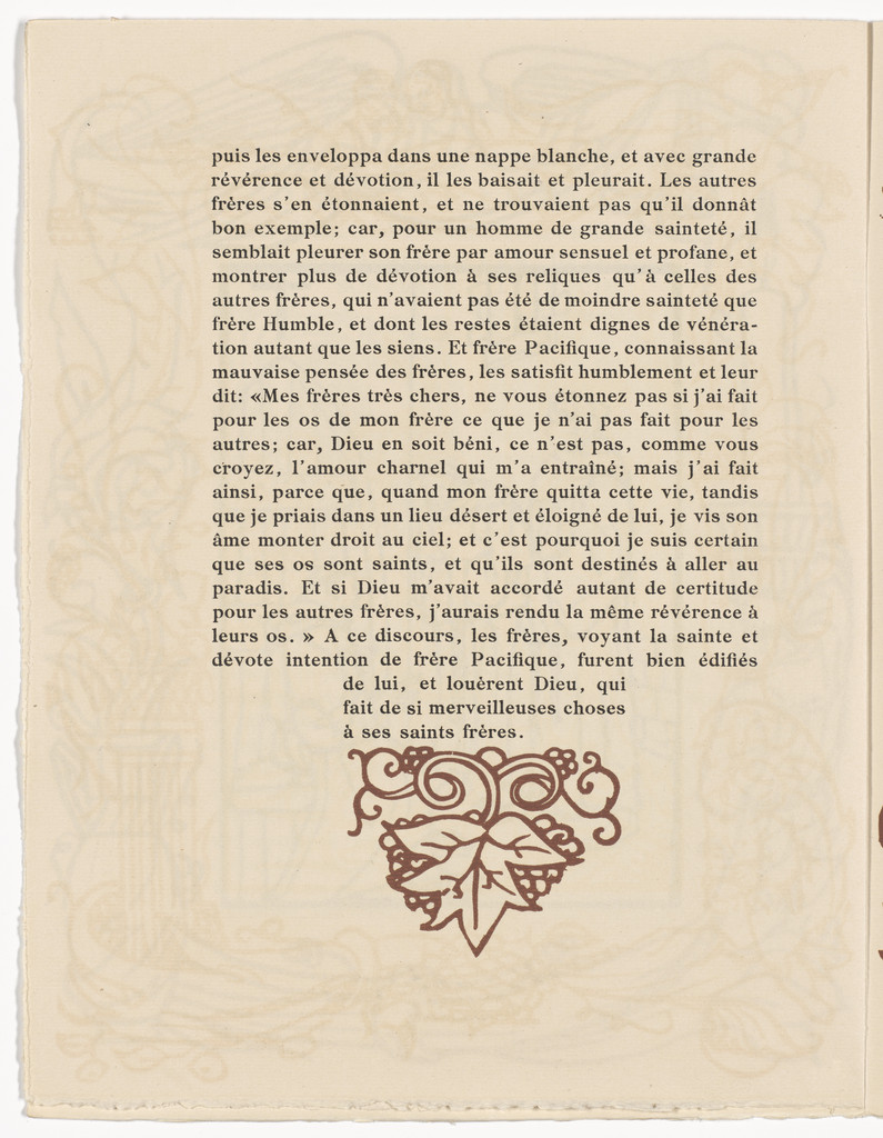 Tailpiece (page 254) from Les Petites Fleurs de St. François (The Little Flowers of St. Francis)