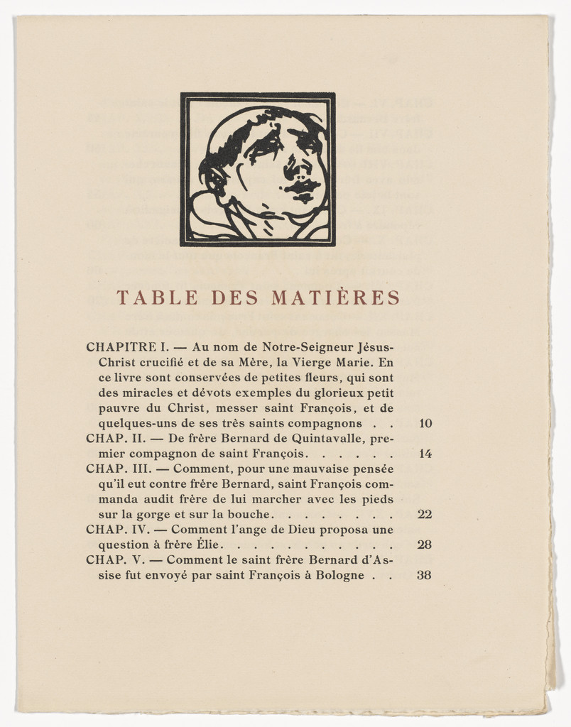 Headpiece (page 417) from Les Petites Fleurs de St. François (The Little Flowers of St. Francis)