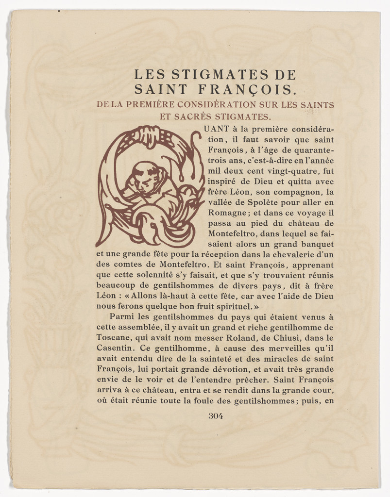 Pictorial initial (page 304) from Les Petites Fleurs de St. François (The Little Flowers of St. Francis)